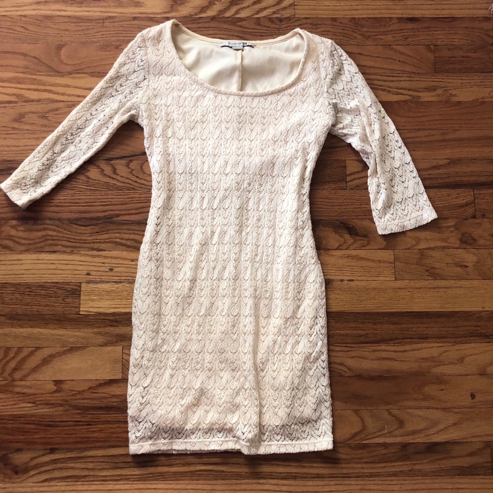 Forever 21 White Lace bodycon Dress